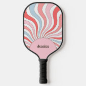 Groovy Retro Waves in Pastel Colors Pickleball Schläger (Vorderseite)