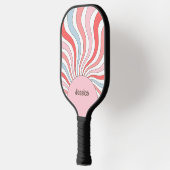 Groovy Retro Waves in Pastel Colors Pickleball Schläger (Links)