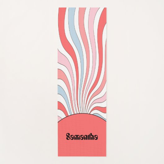 Groovy Retro Waves in Pastel Colors Yogamatte (Vorderseite)