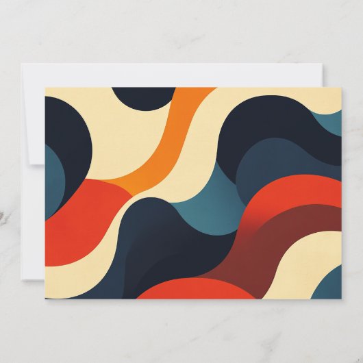 Groovy Retro Wavy Boho Wedding Foto Save The Date (Rückseite)