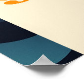 Groovy Retro Wavy Brautparty Begrüßungszeichen Poster (Ecke)