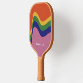 Groovy Retro Wavy Lines Pickleball Paddle (Links)