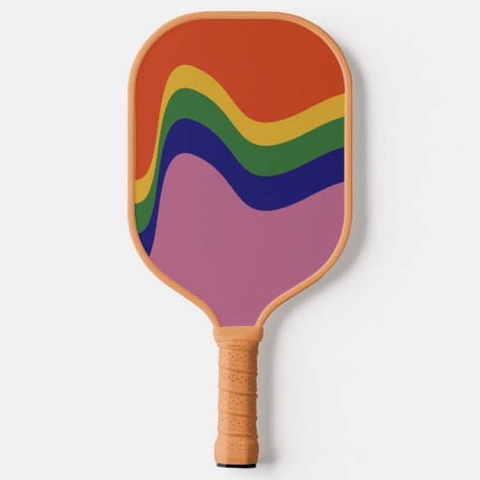 Groovy Retro Wavy Lines Pickleball Paddle (Rückseite)