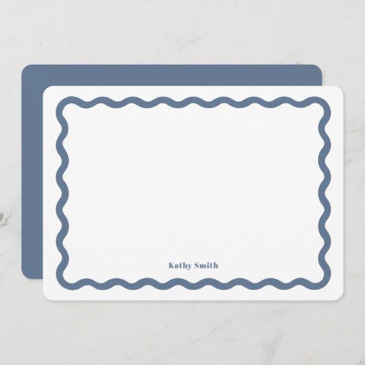 Groovy Retro Wavy Personalisiert Stationery Mitteilungskarte (Vorne/Hinten)