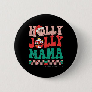 Groovy Retro Weihnachten Hippie Hab Ein Heiligen X Button