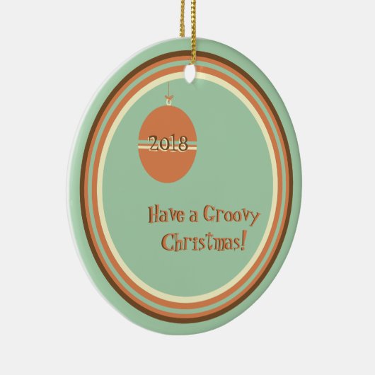 Groovy Retro Weihnachten mit Ornament und Datum (Rechts)