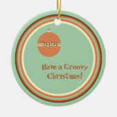 Groovy Retro Weihnachten mit Ornament und Datum (Vorne)