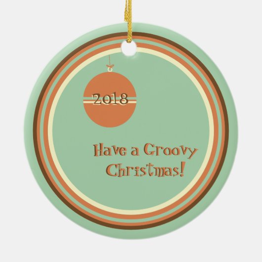 Groovy Retro Weihnachten mit Ornament und Datum (Hinten)