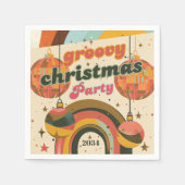 Groovy Retro Weihnachts70er Inspiriert Serviette (Vorderseite)