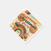 Groovy Retro Weihnachts70er Inspiriert Serviette (Ecke)