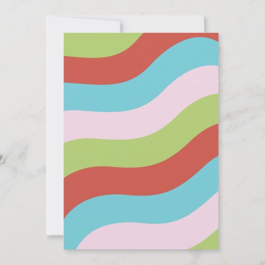 Groovy Retro Weihnachts-Party Einladung (Rückseite)