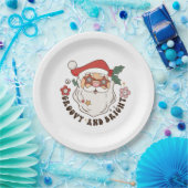 Groovy Retro Weihnachtspapier-Teller Pappteller (Party)