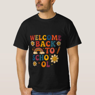 Groovy Retro "Welcome Back to School" Design T-Shirt