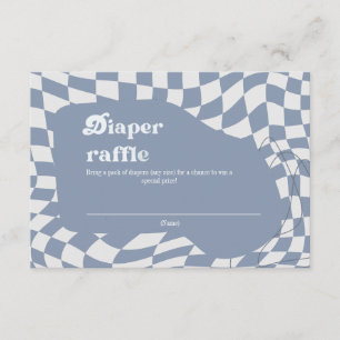 Groovy Retro-Windel-Raffel-Baby-Party Begleitkarte