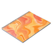 Groovy Retro-Wirbel - Orange, Gelb, Korallen Notizblock (Linke Seite)