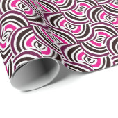 Groovy Retro Wirbel rosa Muster Geschenkpapier (Rolleneckpunkt)