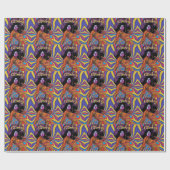 Groovy Retro Wrapping Paper Geschenkpapier (Flach)