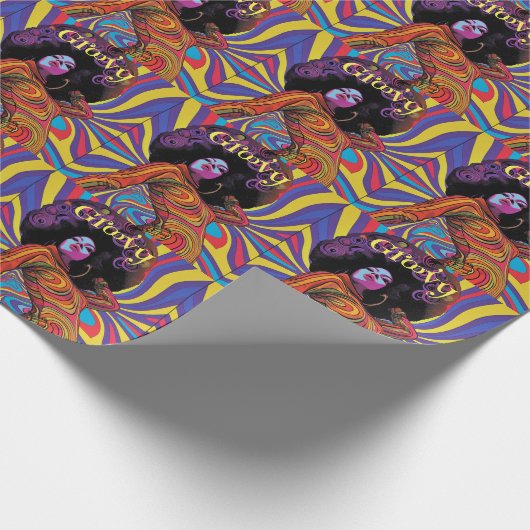 Groovy Retro Wrapping Paper Geschenkpapier (Ecke)