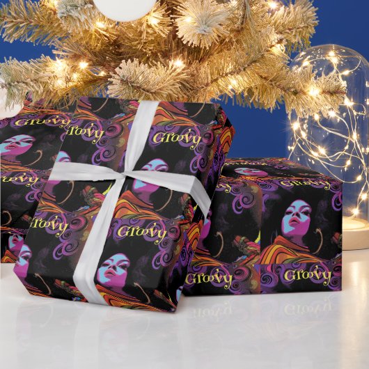 Groovy Retro Wrapping Paper Geschenkpapier (Feiertage)