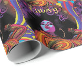 Groovy Retro Wrapping Paper Geschenkpapier (Rolleneckpunkt)