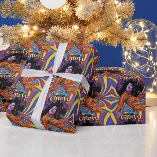 Groovy Retro Wrapping Paper Geschenkpapier (Feiertage)