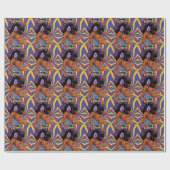 Groovy Retro Wrapping Paper Geschenkpapier (Flach)