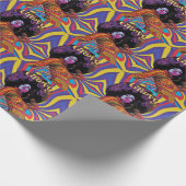 Groovy Retro Wrapping Paper Geschenkpapier (Ecke)