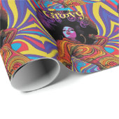 Groovy Retro Wrapping Paper Geschenkpapier (Rolleneckpunkt)