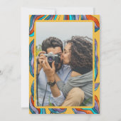 Groovy Retro Yellow Foto Hochzeit Probe Dinner Einladung (Rückseite)