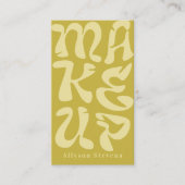 Groovy Retrolim grünes Logo qr Code Makeup Visitenkarte (Vorderseite)