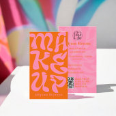 Groovy Retroorange Logo qr Code Makeup Visitenkarte