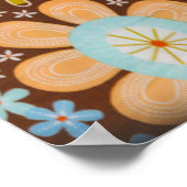 Groovy Rhythm: Schallplatte und Retro-Wecker Ar Poster (Ecke)