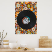 Groovy Rhythm: Schallplatte und Retro-Wecker Ar Poster (Küche)