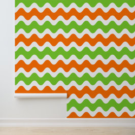 Groovy Ric Rac Streifen - Horizontal Orange und Li Tapete