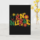Groovy Rn Registrierte Krankenschwester Juneteenth Karte (Gelbe Blume)
