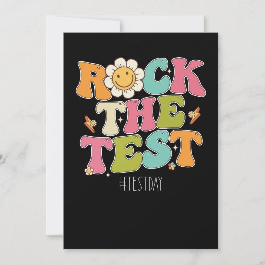 Groovy Rock the Test Motivierend Testing Day Einladung (Vorderseite)