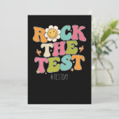 Groovy Rock the Test Motivierend Testing Day Einladung (Stehend Vorderseite)