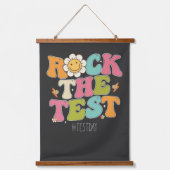 Groovy Rock the Test Motivierend Testing Day Wandteppich Mit Holzrahmen (Vorderseite)