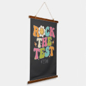 Groovy Rock the Test Motivierend Testing Day Wandteppich Mit Holzrahmen (Gewinkelt)