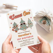 Groovy Rockin Weihnachtsbaum Hippie Birthday Einladung