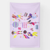 Groovy Roller Disco Lila Party Millennial Retro Banner (Vertikal)