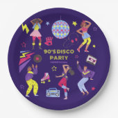 Groovy Roller Disco Lila Party Millennial Retro Pappteller (Vorderseite)