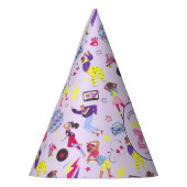 Groovy Roller Disco Lila Party Millennial Retro Partyhütchen (Links)