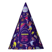 Groovy Roller Disco Lila Party Millennial Retro Partyhütchen (Vorderseite)