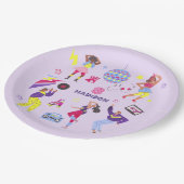 Groovy Roller Disco Party Retro 80er Discoball Pappteller (Schrägansicht)