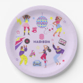 Groovy Roller Disco Party Retro 80er Discoball Pappteller (Vorderseite)