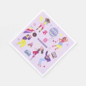 Groovy Roller Disco Party Retro 80er Discoball Serviette (Ecke)