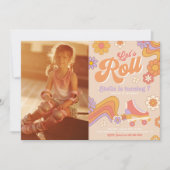 Groovy Roller Skate Foto Einladung | SKATEN (Vorderseite)