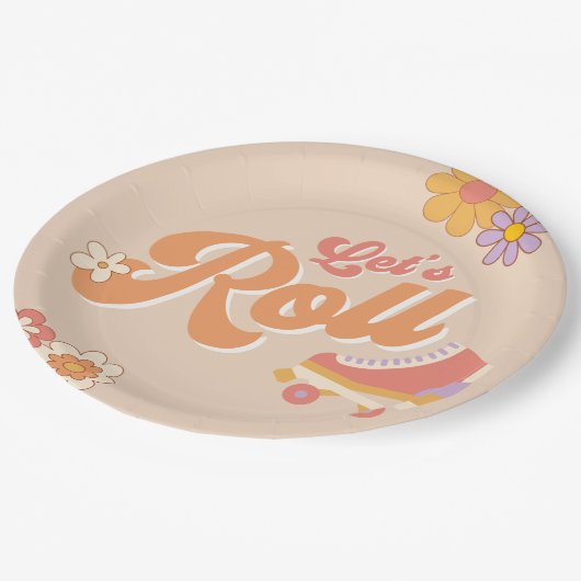 Groovy Roller Skate Party Paper Teller (Schrägansicht)