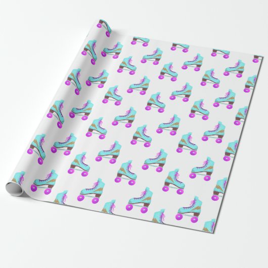 Groovy Roller Skate Pattern Geschenkpapier (Ungerollt)